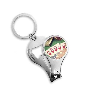 Imagem de Corações Flush Poker Gambling Foto Alicate Anel Chaveiro Abridor de Garrafas Cortador