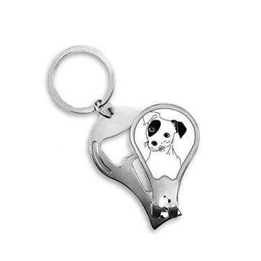 Imagem de Cortador de unhas com estampa de ilustração preta de cachorro de desenho animado abridor de chaveiro tesoura