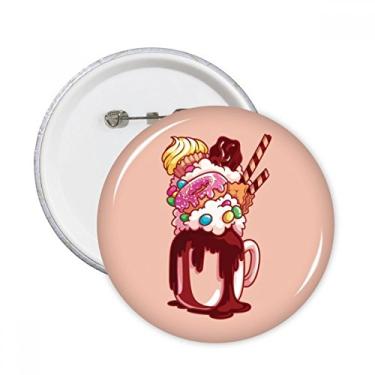 Imagem de Broche redondo de sorvete com botão de insígnia para decoração de acessórios 5 peças