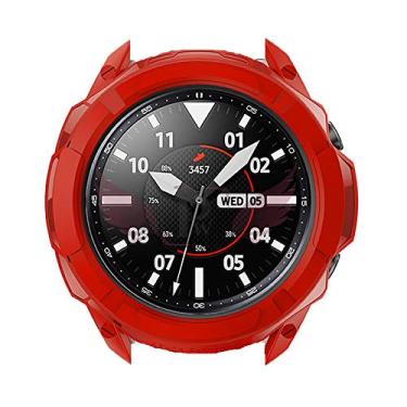 Imagem de KIT Capa Protetora Bumper Case + Moldura do Bisel compatível com Samsung Galaxy Watch 3 45mm - Marca LTIMPORTS (Vermelho)