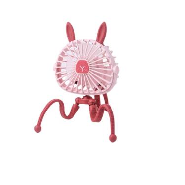 Imagem de LUKYRA Ventilador de carrinho de bebê, ventilador portátil de 3 velocidades, ventilador de mesa pessoal operado por bateria com tripé flexível, mini ventilador portátil para assento de carro, esteira, acampamento (TJ-03A rosa)