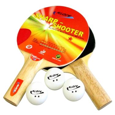 Imagem de Kit de Tênis de Mesa / Ping Pong - 02 Raquetes + 03 Bolinhas - Klopf - Cód. 5052