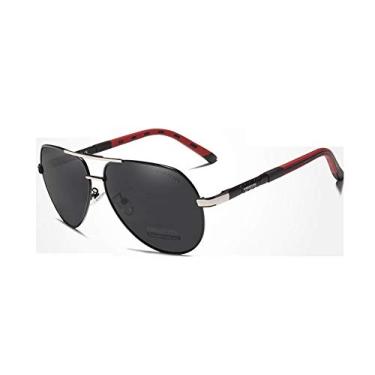 Imagem de Óculos De Sol Kingseven De Luxo Estilo Aviador (Vermelho e Prateado)