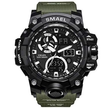 Imagem de Relógio de Pulso Masculino Casual Smael Led 1545c Montre Digital à prova d´água (Verde)