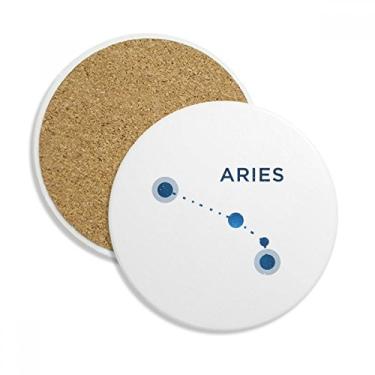 Imagem de Caneca de vidro do zodíaco com símbolo de constelação de Áries