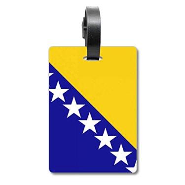 Imagem de Etiqueta da Bósnia e Herzegovina com bandeira nacional e etiqueta para bagagem, cartão de armazenamento