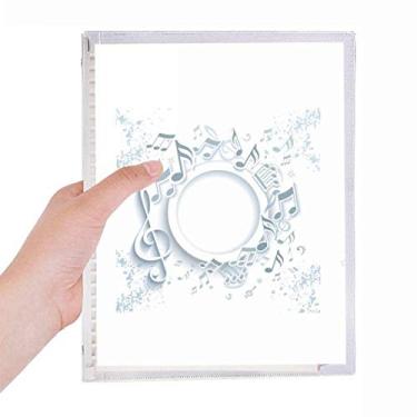 Imagem de Caderno de notas musicais simples Rotatg branco folhas soltas diário recarregável artigos de papelaria