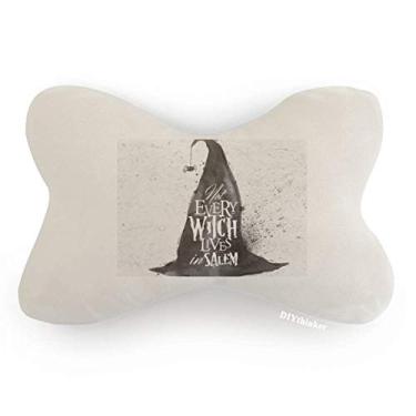 Imagem de DIYthinker Chapéu de feiticeiro de Halloween com efeito de tinta para decoração de pescoço, almofada para apoio de cabeça