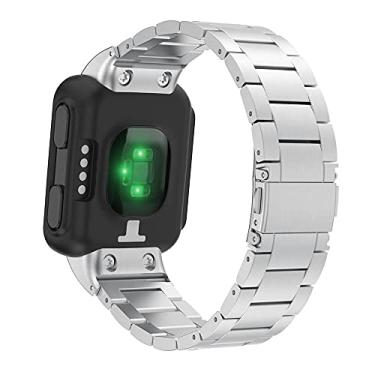 Imagem de Pulseira Metal Aço Inoxidavel 3 Elos compativel com Relogio Forerunner 35 - Marca LTIMPORTS (Prata)