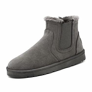 Imagem de Lee Coopel Winter Plus Velvet Shoes Botas masculinas de caminhada resistentes à água com cadarços, bico redondo – Sapatos masculinos para caminhada – Sapatos antiderrapantes para caminhada,