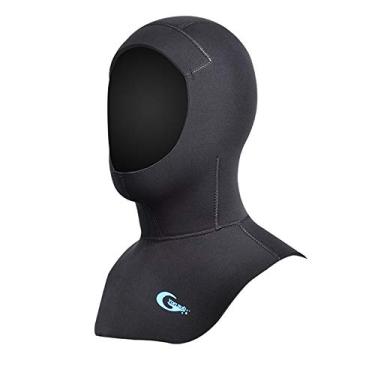 Imagem de Capuz de mergulho com capuz de neoprene Yonsub 3 mm 5 mm para homens e mulheres touca de mergulho com capuz térmico de surfe para esportes aquáticos, 5mm, Small