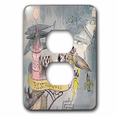 Imagem de 3dRose lsp_212879_6 Impressão de Raro Desenho de 1882 do Futuro Paris 2 Tomadas Capa