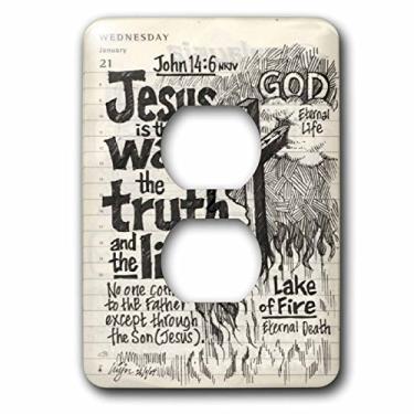 Imagem de 3dRose Lsp_55914_6 Jesus Is The Way The Truth The Light Poster Print 2 Plug Outlet Cover