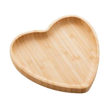 Imagem de Bandeja em Bambú Tábua Petisqueira Coração p/ Servir - Inter