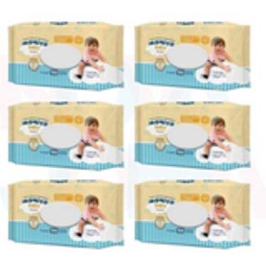 Imagem de Toalhas Umedecidas Mamito Baby Premium C/100 Folhas Kit c/06 pacotes