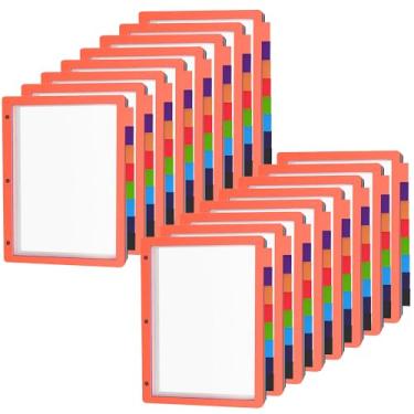 Imagem de Habgp 96 peças/12 conjuntos de 8 divisórias de abas para fichário de 3 anéis, 96 peças de cor clara 3 divisórias de fichário com abas, divisórias de pasta de página, divisórias de arquivo com abas de