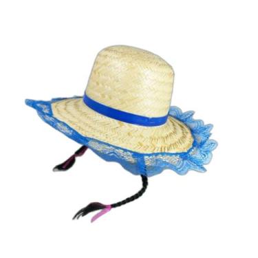 Imagem de Chápeu De Palha Trancinha Festa Junina Menina C/ 2 un - JM PLASTIC
