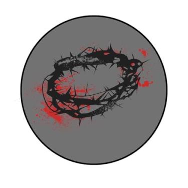 Imagem de Adesivo Decorativo Redondo Religioso, 15cm, Vários Modelos (AM-302, BOPP, 15-CM)