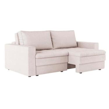 Imagem de Sofá 3 Lugares Retrátil Berna Linho Cru 210 cm - Mobly