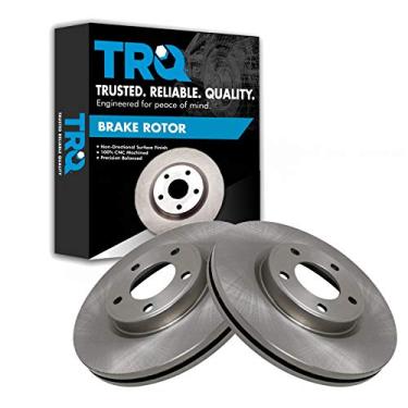 Imagem de TRQ Conjunto de par de rotores de freio a disco dianteiro para Ford Edge 2007-2009 / Lincoln MKX 2007-2009