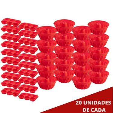 Imagem de 20 Jogo Formas Silicone Espiral 23,5cm e 6 Cupcake Sortida - QUALITY H