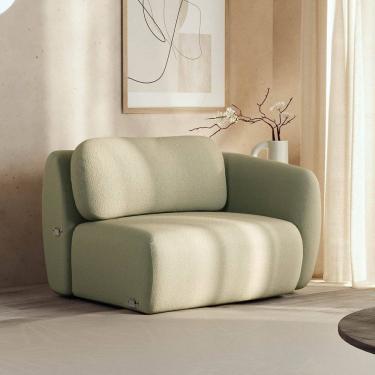 Imagem de Sofá Modular 100cm com Braço Direito Orla Cabecasa Madeiramadeira Verde Água