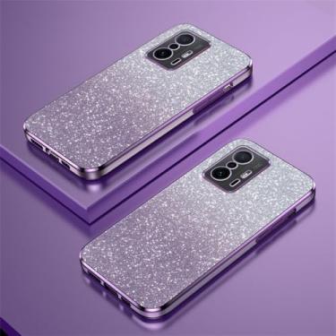 Imagem de Capa de celular com glitter gradiente para Xiaomi Mi 13T 12T 11T 10T Pro 14 13 12 11 Lite 11X 11i 12X Poco X3 GT C65 M4 M3, roxa, para Xiaomi 11X