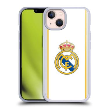 Imagem de Head Case Designs Capa de gel com emblema branco oficialmente licenciada pelo Real Madrid CF [proteção de grau militar] compatível com Apple iPhone 13 e compatível com MagSafe
