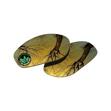 Imagem de Raydi Lentes de reposição de policarbonato para óculos de sol retangulares Costa Del Mar Hammerhead - Flare Gold Mirror - Polarizadas