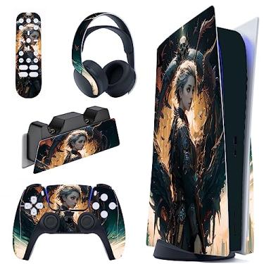 Imagem de PlayVital Conjunto completo de decalque Dragon Vision para console ps5 edição de disco, adesivo de vinil para controle ps5, estação de carregamento, fone de ouvido e controle remoto de mídia