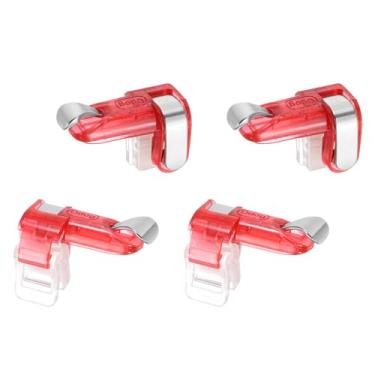 Imagem de PATIKIL 2 pares de gatilhos móveis, botão mecânico M10 controlador de jogo para celular combo tiro alvo joystick de jogos para telefones de jogos, vermelho