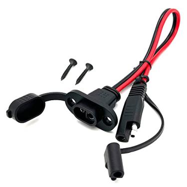 Imagem de JIECHUN Porta Lateral De Soquete Sae - Suporte Para Painel Solar Com Conector Universal Desconexão Rápida E Montagem Embutida Carregador Bateria Gerador, 2 Parafusos (Cabo Sae)