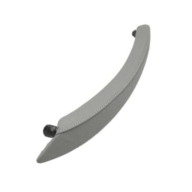 Imagem de Maçaneta interna esquerda/direita da porta do passageiro, substituição da tampa externa de couro compatível com BMW X5 X6 E70 E71 E72 2007 2008 2009 2010 2011 2012 2013 2014(Gray-Left)