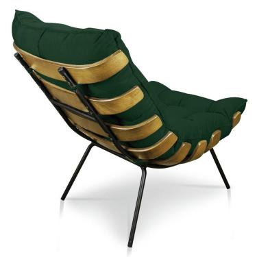 Imagem de Poltrona Decorativa Costela Sala E Escritório Suede Verde