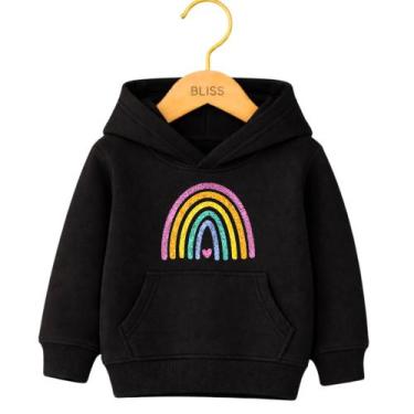 Imagem de Moletom Canguru Infantil Estampa Arco Iris 1016 Confortável Casual Dia