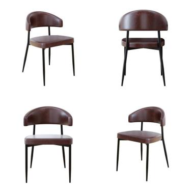 Imagem de 4 Unidades Cadeira Bless Fixa C/4 Pés 53 X 55 X 78cm. Courino Café Courino Café