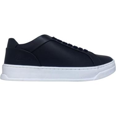 Imagem de Tênis Casual Masculino Calvin Klein Couro Original, 39, Preto, Branco,