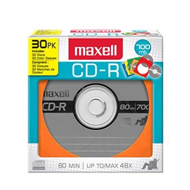 Imagem de Pacote com 30 CDR Maxell, 700 MB com 80 minutos de tempo de gravação, 648451