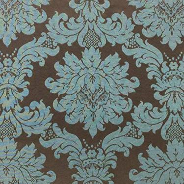 Imagem de Tecido Jacquard Verde com Marrom Medalhão 2.80m de Largura