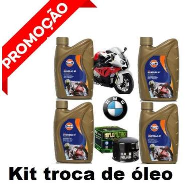 Imagem de Kit Troca Óleo Gulf 5w40 100% Sintético Bmw S1000rr/xr/r