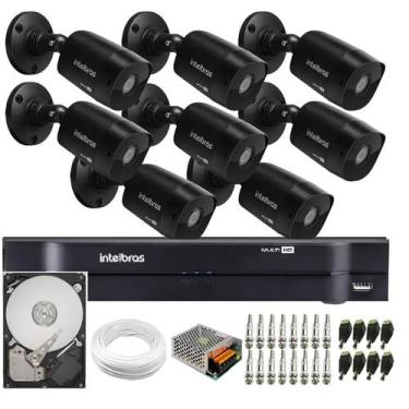 Imagem de Kit 8 Câmeras Black Intelbras VHD 1220 Full HD 1080p + DVR Intelbras M