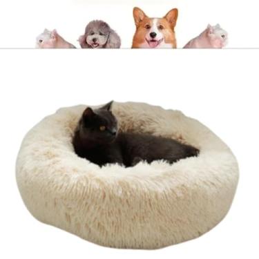Imagem de CAMA PET DONUT NUVEM PELUCIA P REDONDA CAMINHA PELUCIADA NINHO CASINHA CASA COLCHONETE Cachorros E Gatos NUVEM FUNDO ANTIDERRAPANTE IMPERMEAVEL 40CM (CREME)