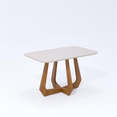 Imagem de Mesa Bromélia  78cm x 80cm x 130cm Tampo em MDF Madeira/Off White