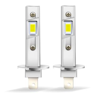 Imagem de APMAT Lâmpada H1, 30000 LM 500% mais brilhante 6500K Xenon White, Lâmpadas de neblina H1 sem ventilador, Plug-N-Play 16 fichas atualizadas (pacote com 2)