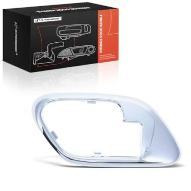 Imagem de A-Premium Moldura da maçaneta interna compatível com Chevrolet Tahoe 1996-2000, C1500, C2500, C3500, C3500HD, Suburban 1500 e GMC Yukon, C3500, K1500, K2500, K3500 e Cadillac Escalade, prata