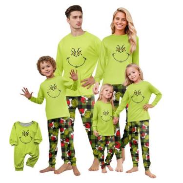 Imagem de Conjunto de pijamas de Natal Foughi Matching para família - verde