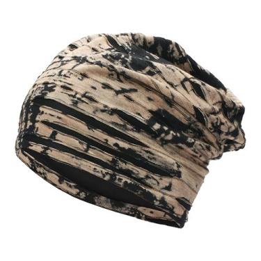 Imagem de Gorro feminino masculino quente folgado camuflagem crochê inverno lã e