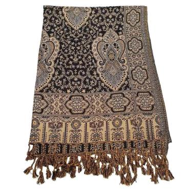 Imagem de Pashmina Estampada 100% Viscose Preto 70Cmx200Cm