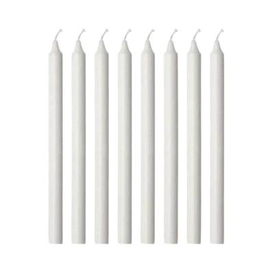 Imagem de Kit Com 10 Velas Brancas De Parafina Nº 10 Altura 19,7 Cm