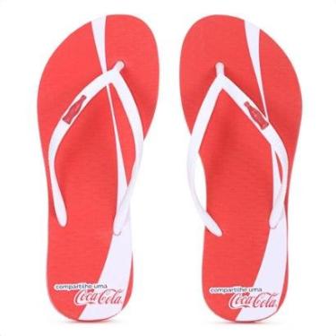 Imagem de Chinelo Coca Cola Share a Coke Vermelho e Branco - Feminino-Feminino